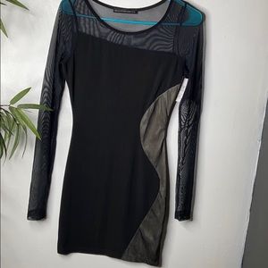 🐇 NWT BLACK mesh cut out long sleeve  dress